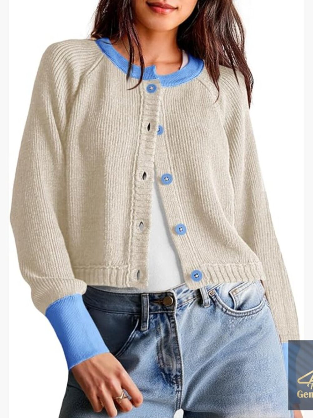 Cropped Cardigan Sweater Button Down Open Front Long Sleeve Knit Coat